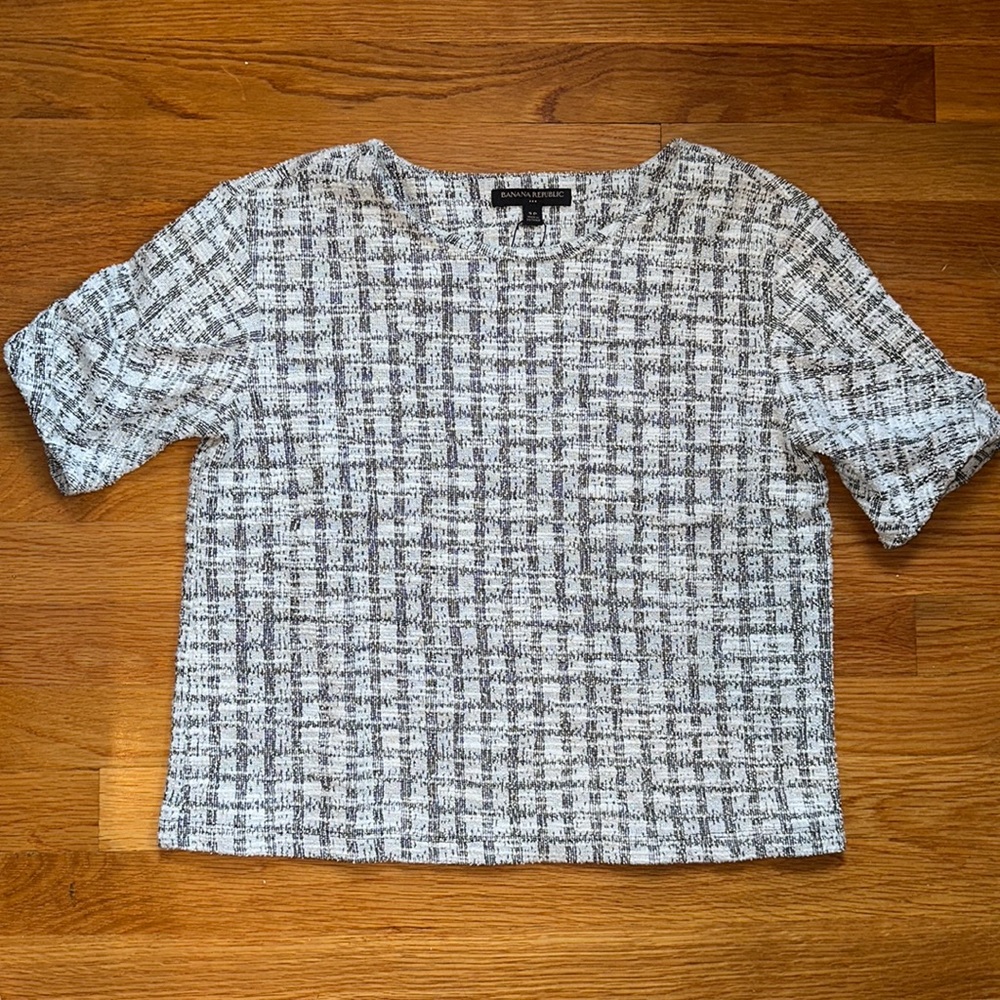 Banana Republic boxy fit top, Size S/P / black white